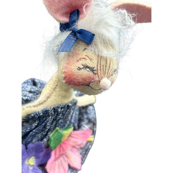 Vintage Annalee Spring Girl Bunny 1991 7 inches Easter Bunny Flowers - Picture 7 of 16